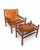 Set of Leather Safari Lounge Chair and Ottoman in the style of Arne Norell, 1970s For Sale - Image 3 of 6