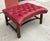 Animal Skin Antique Queen Anne Red Tufted Leather Wingback Chair & Ottoman For Sale - Image 7 of 8