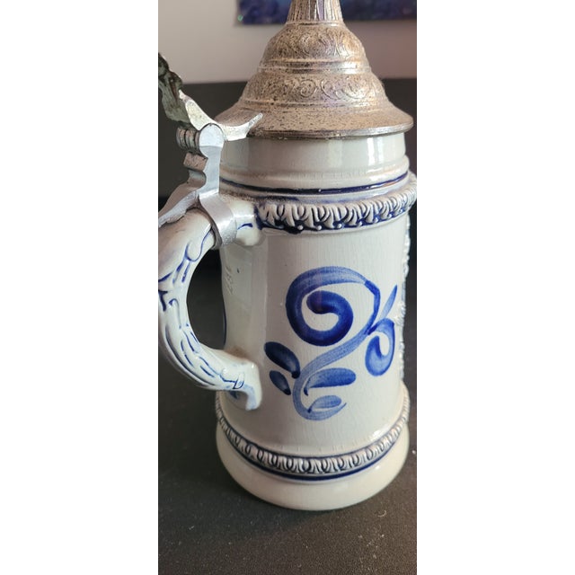 Vintage Thewalt German Beer Stein No. 187 – Hand‑Painted Bavarian Scene, Pewter Lid, West Germany For Sale In Tampa - Image 6 of 9