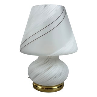 Mushroom Table Lamp in Satin-Finished and Spotted Murano Glass, 1970s For Sale