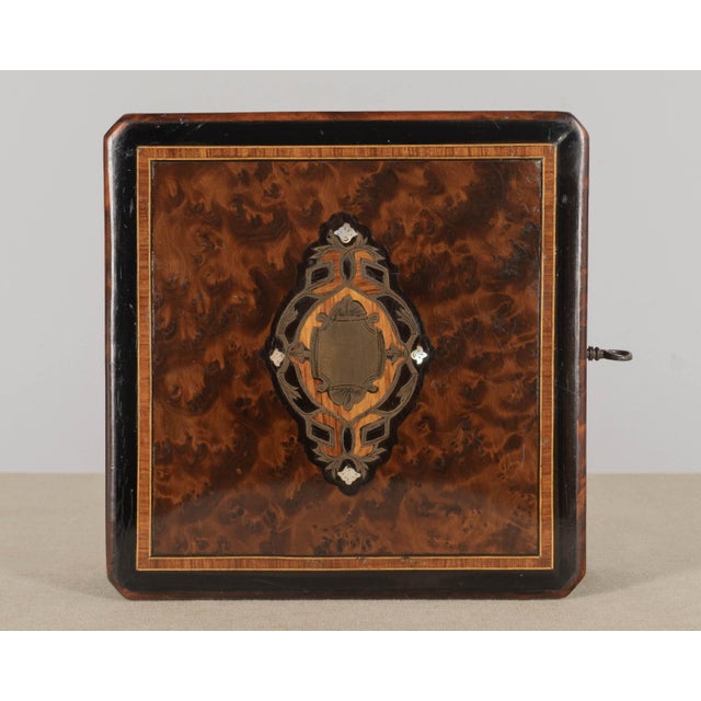 19th Century 19th Century Napoleon III Marquetry Box, Mother of Pearl Inlay For Sale - Image 5 of 11