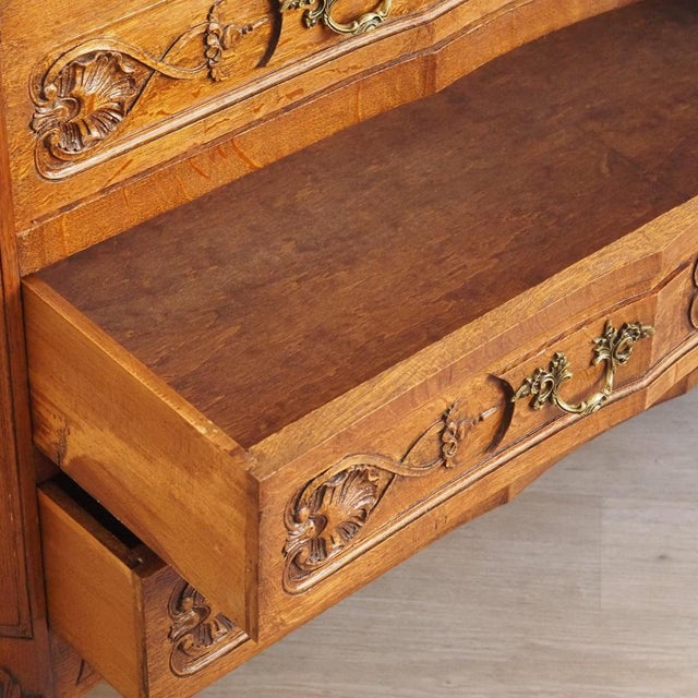 Antique French Chest of Drawers in Oak, 1880s For Sale - Image 14 of 17