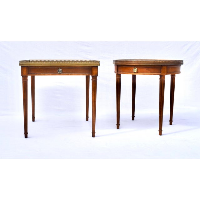 Chestnut Louis XVI Style Bouillot Gureridon Side Table Baker Furniture For Sale - Image 8 of 9