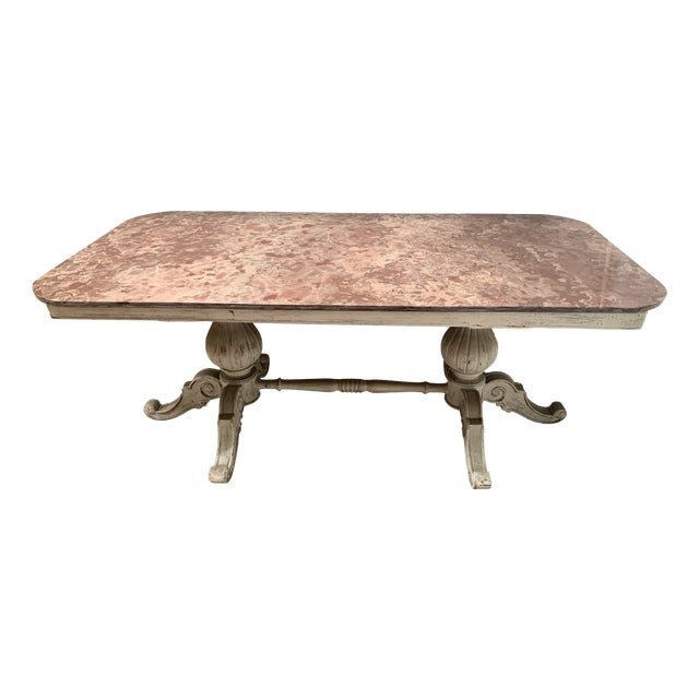 Louis Philippe Table with Marble Top, 1900s For Sale