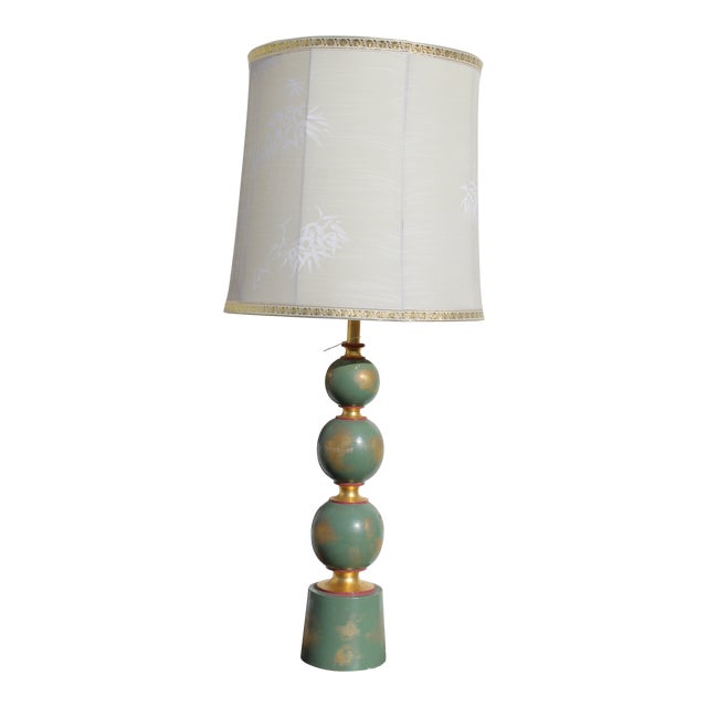 1940s Vintage Hollywood Regency Lamp With Shade For Sale