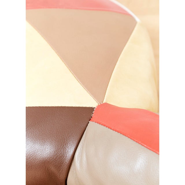 Mid-Century Modern Leather Pouf, Switzerland, 1960s For Sale - Image 6 of 12
