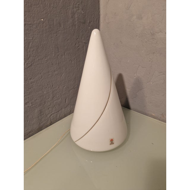 Murao Table Lamp in Thick Glass with Cuts Paying Homage to Lucio Fontana, 1970s For Sale - Image 4 of 11