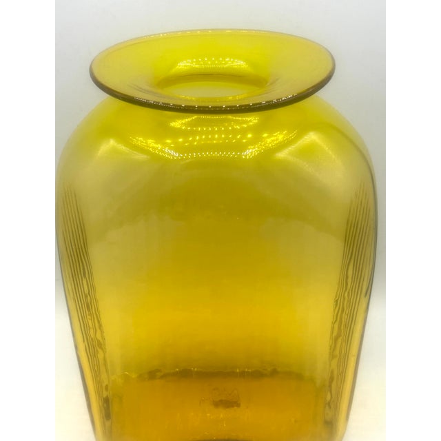 Glass 1964 Joel Myers for Blenko 6420 Vase in Jonquil Yellow For Sale - Image 7 of 11