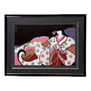 Geisha in Floral Kimono, Lin Martinique, Lithograph