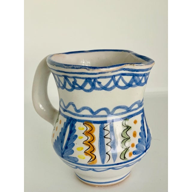 Vintage Spanish Handmade, Hand Painted Petite Pottery Pitcher, by Internationally Known Spanish Potter, Lario For Sale - Image 12 of 12