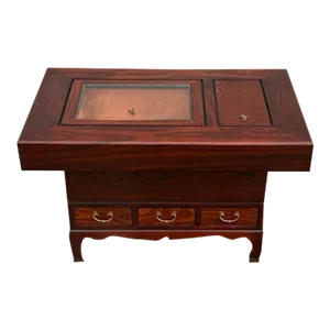 Early 20th Century Antique Keyaki Elm Japanese Hibachi for Tea Ceremony Cabinet