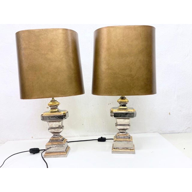 Italian Table Lamps with Ceramic Bases by Zaccagnini, 1960s, Set of 2 For Sale - Image 13 of 16