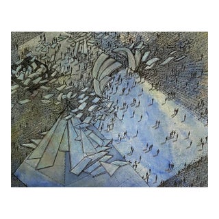 Ruth Esserman Mixed Media Drawing, 16x20 Mounted (Chicago Artist 1936-2022 For Sale