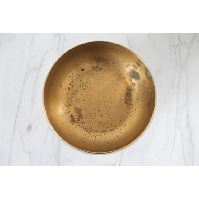 Vintage Brass Figural Pedestal Bowl For Sale - Image 4 of 6