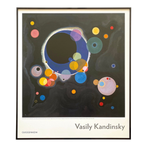 Vasily Kandinsky Modernist Offset Lithograph Print Framed Museum Poster " Several Circles " 1926