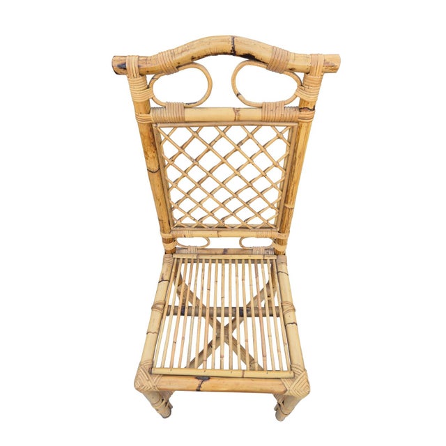 Vintage Italian Extendable Bamboo Dining Set, 1970s, Set of 5 For Sale - Image 9 of 17