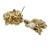 It's a pair of 1960s identified Weiss earrings (marked on brooch) with khaki and white crackled ice art glass petals...