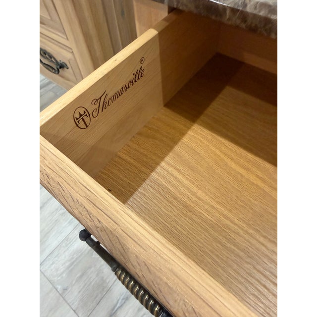 Tan 1990s Pair of Thomasville French Provincial Nighstands by Terrace Garden Collection For Sale - Image 8 of 12