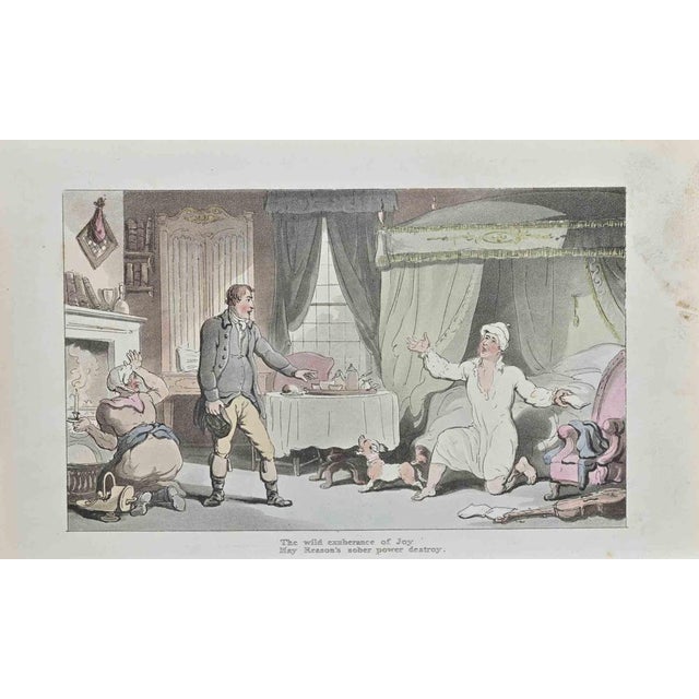 Etching and aquatint realized by Thomas Rowlandson in 1817. Plate from "The Dance of Life" by William Combe. Very good...