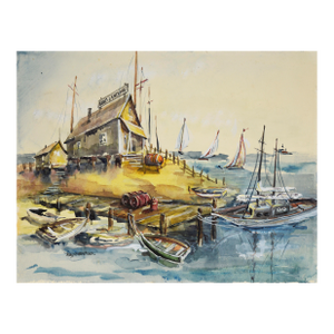 Lou's Landing - Original Watercolor on Paper by Ray Skelton