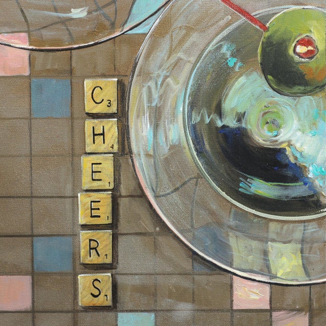 "Cheers for Two" Original Acylic Painting by Kathleen Keifer Chairish