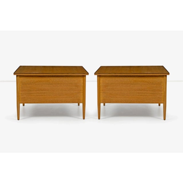 Paul McCobb for Calvin The Irwin Collection 3-drawer end tables or nightstands. Mahogany wood with solid tapered legs,...