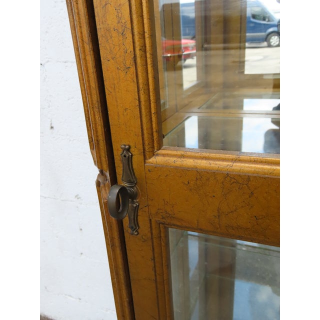 Hollywood Regency Tall Narrow Antique Gold Display Shelf Cabinet 6245 For Sale - Image 11 of 18