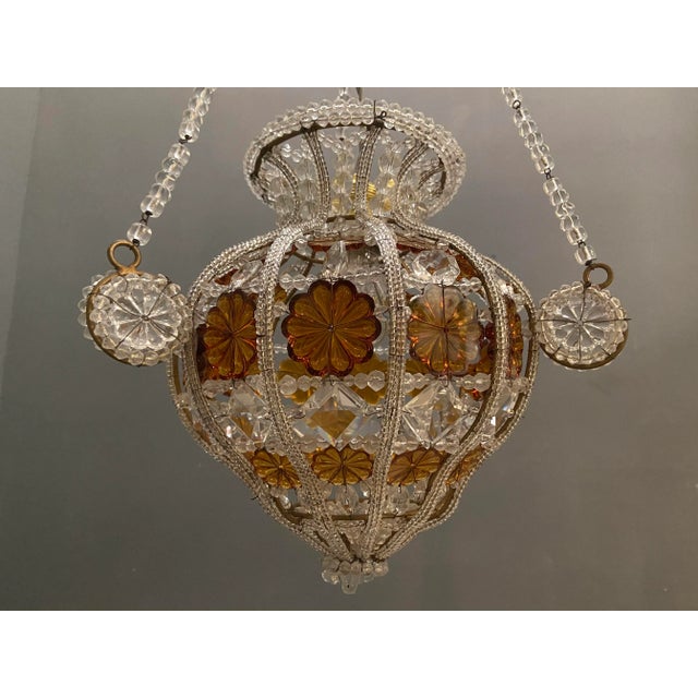 1970s Beaded Crystal Pendant Lamps from Bacci Firenze, 1970s, Set of 2 For Sale - Image 5 of 15