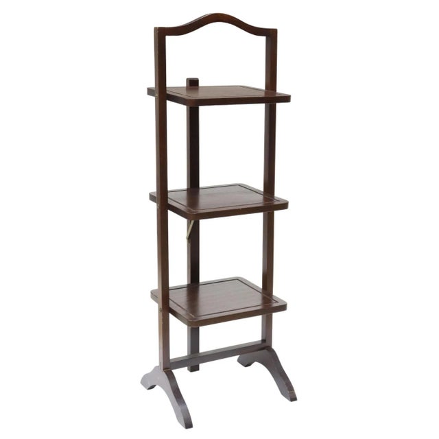 Wood Edwardian Period English Mahogany Folding Pie Stand Etagere For Sale - Image 7 of 7