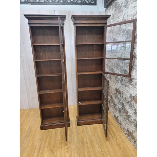 Antique Thai British Colonial Teak and Glass Display Pair Chairish