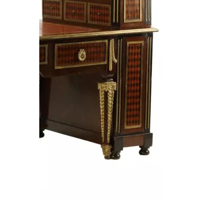 Late 20th Century Late 1900's Louis XVI Style, Ormolu, Bureau Plat, Cartonnier, Writing Desk For Sale - Image 5 of 8