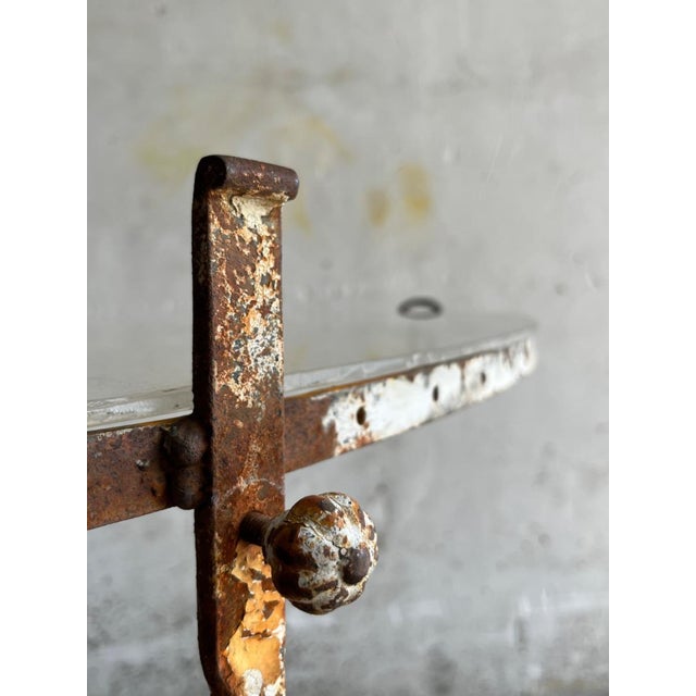 Vintage White Patina Iron Serving Trolley, 1950s For Sale - Image 4 of 13