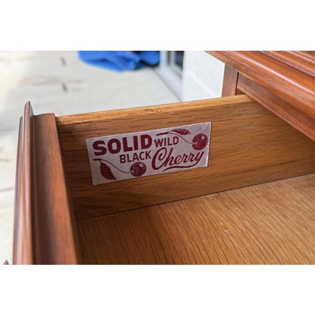 1960s Henkel Harris Solid Black Cherry 4-Drawer Chest Model No. 2440 For Sale - Image 11 of 17