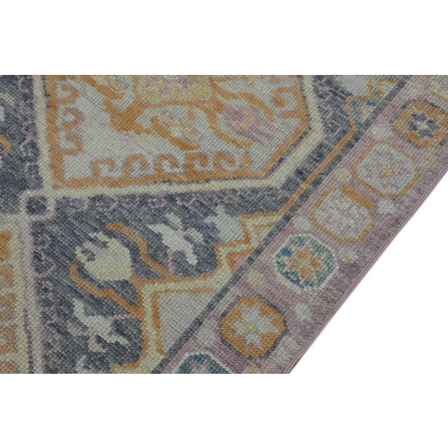 Early 21st Century Multicolor Handwoven Turkish Oushak Rug 3'1" X 5'11" For Sale - Image 4 of 9