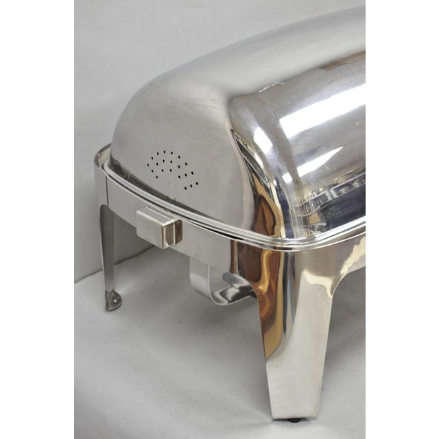 Late 20th Century Sunnex Stainless Steel Rolling 8.5l Chafing Dish Buffet Chafer Catering Server For Sale - Image 14 of 16