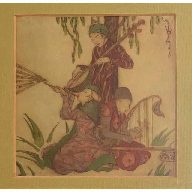 Art Deco Framed Elyse Ashe Lorde Print "The Concert", - Chinese, Deco, Hollywood Regency For Sale - Image 3 of 5