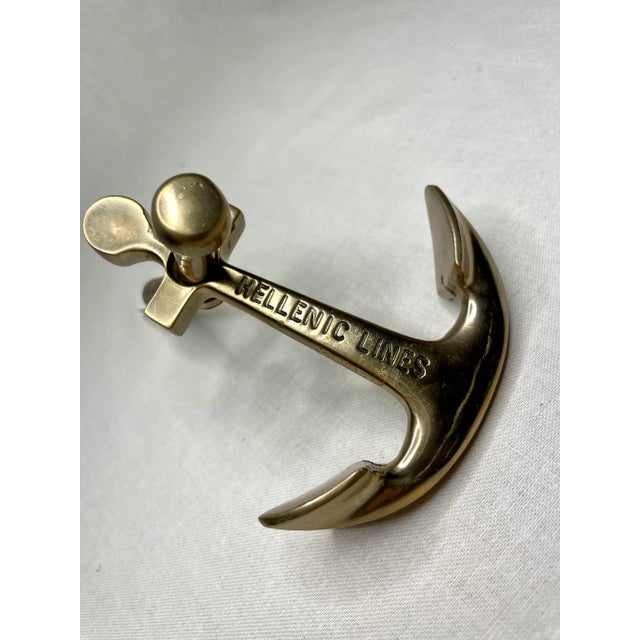 Metal Nautical Solid Brass Anchor Pen Desk Accessory Set For Sale - Image 7 of 11