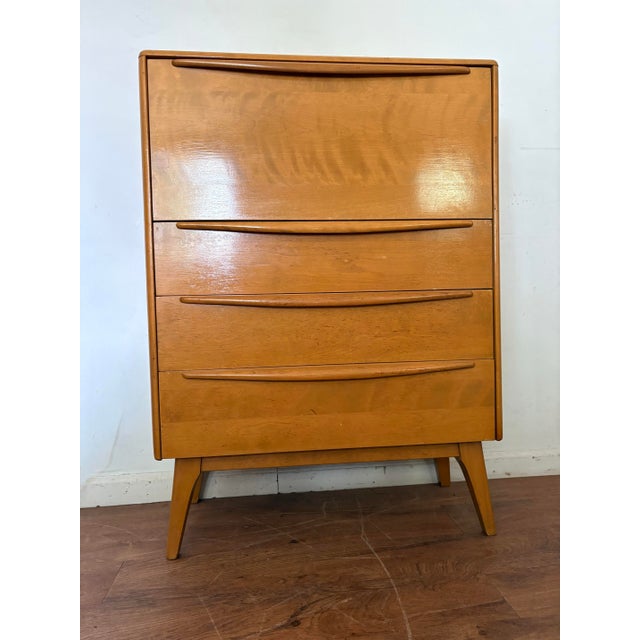 Wood 1940s Heywood Wakefield M389w Desk/Chest Wheat For Sale - Image 7 of 11