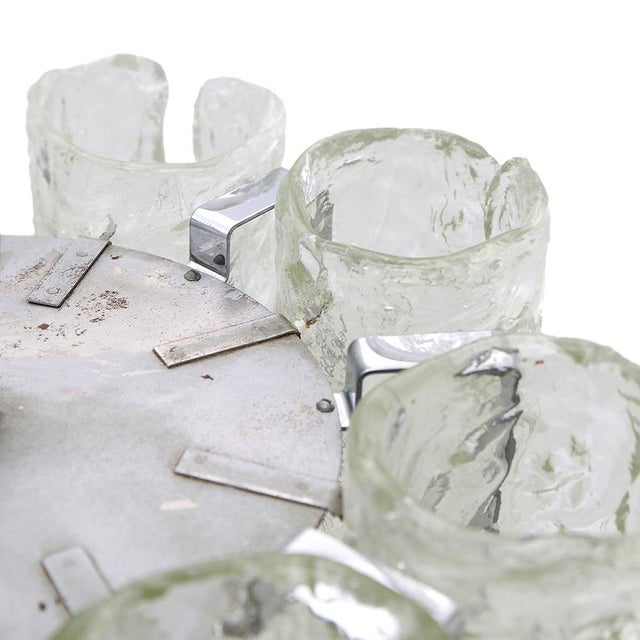 Metal Murano Glass and Chromed Metal Chandelier, 1970s For Sale - Image 7 of 14