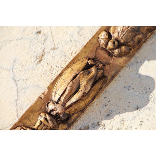 Wood 18th Century Antique Wooden Baroque Gold Leaf Frieze For Sale - Image 7 of 13
