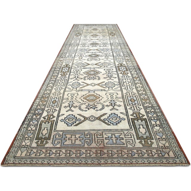 1960s Turkish Oushak Runner For Sale - Image 4 of 4