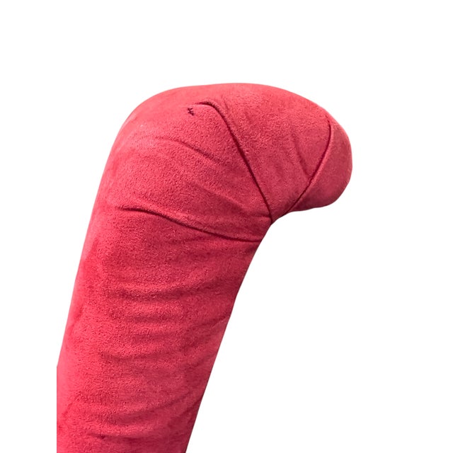 Pair of Red Velour Slipper Chairs For Sale In West Palm - Image 6 of 9
