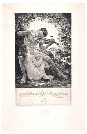 Bruno Héroux, Rosenlaube, Etching, 1909