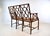 Burnt Umber Faux Bamboo Settee With Leather Cushion, Tortoise Shell Finish For Sale - Image 8 of 15