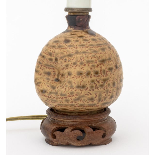 Modern Studio Pottery Thumbprint Vase as a Lamp For Sale - Image 4 of 6