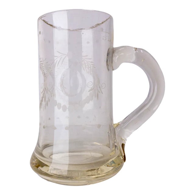 Late 19th Century French Engraved Beer Mug For Sale
