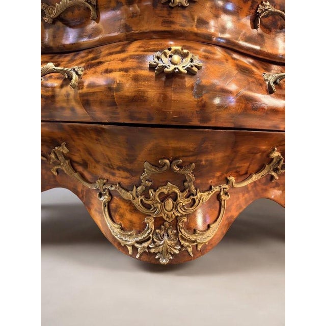 Large French Bombe Chest of Drawers with Marble Top For Sale - Image 4 of 7