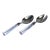 1960s Christofle Hotel Style Serving Silverplate Spoons Faceted Crystal Handle - Set of 2 For Sale