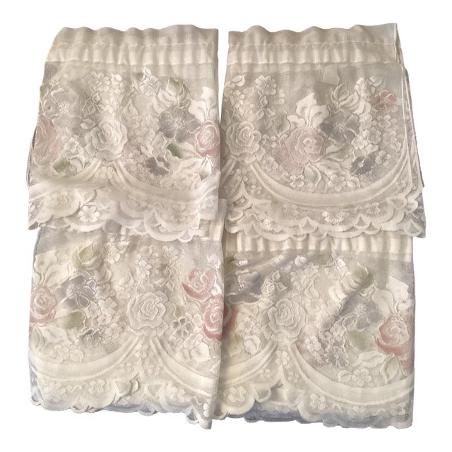 Four Vintage Lace Valances For Sale