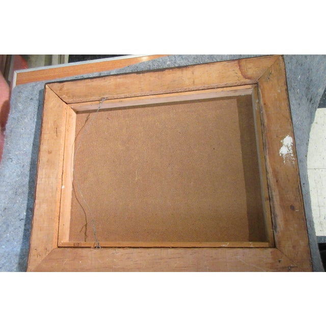 Paint 1960s Signed Oil on Board Mother and Children For Sale - Image 7 of 8